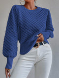 Damenpullover Strukturiert Rundhals Strick Komfort und Stil