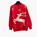 Pull Femme de Noël à Motif Renne Multicolore Maille