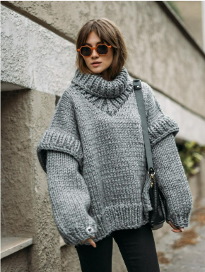Pull Tricoté Oversize Femme 1