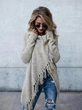 Damenpullover Tunika Rollkragen Strick Herbstmode