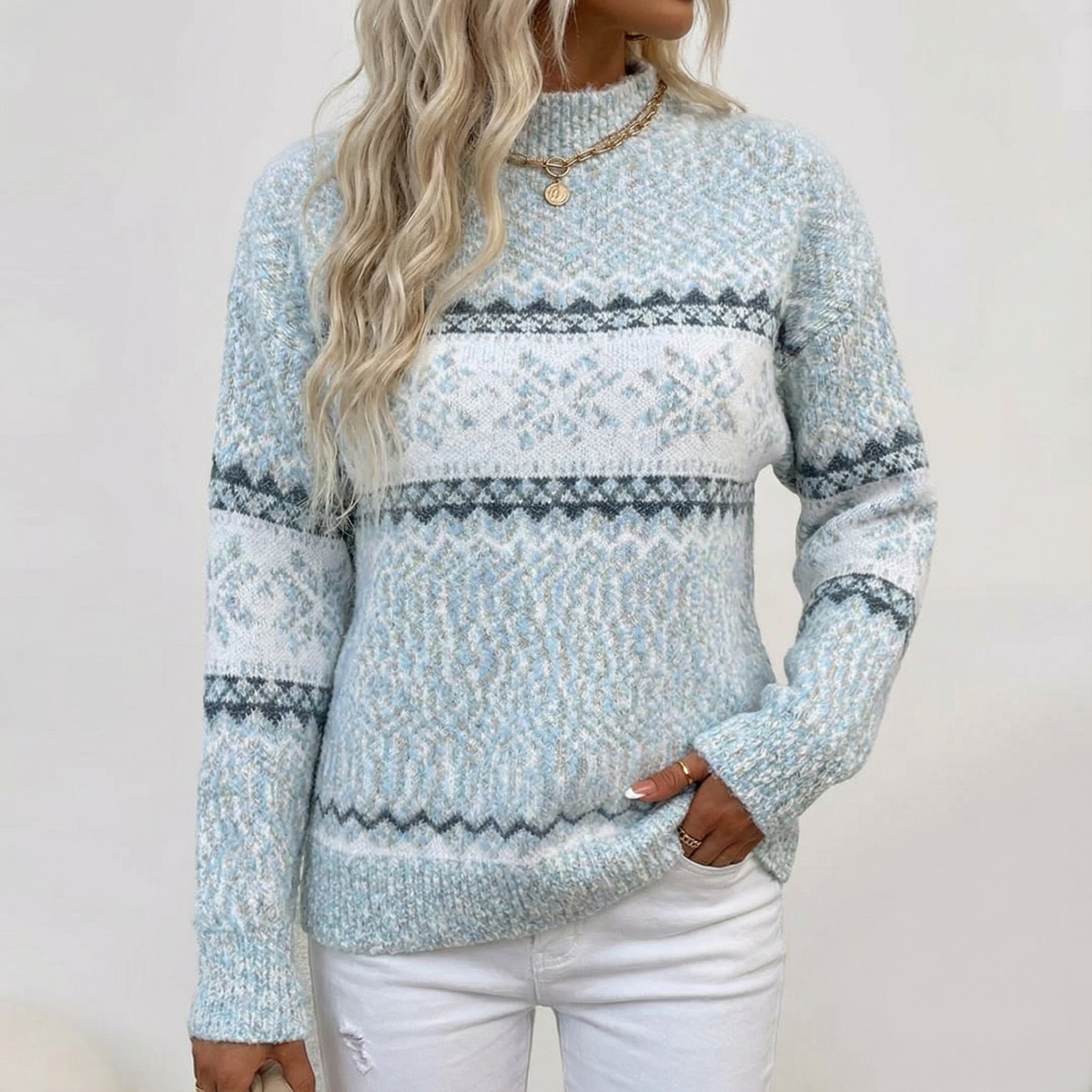 Vintage Damenpullover für Weihnachten Fleece Trendmode