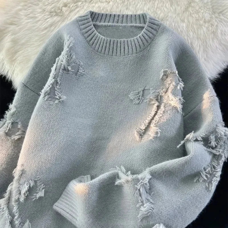 Pull Vintage Homme Ample avec Franges 4
