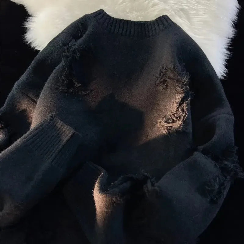 Pull Vintage Homme Ample avec Franges 5