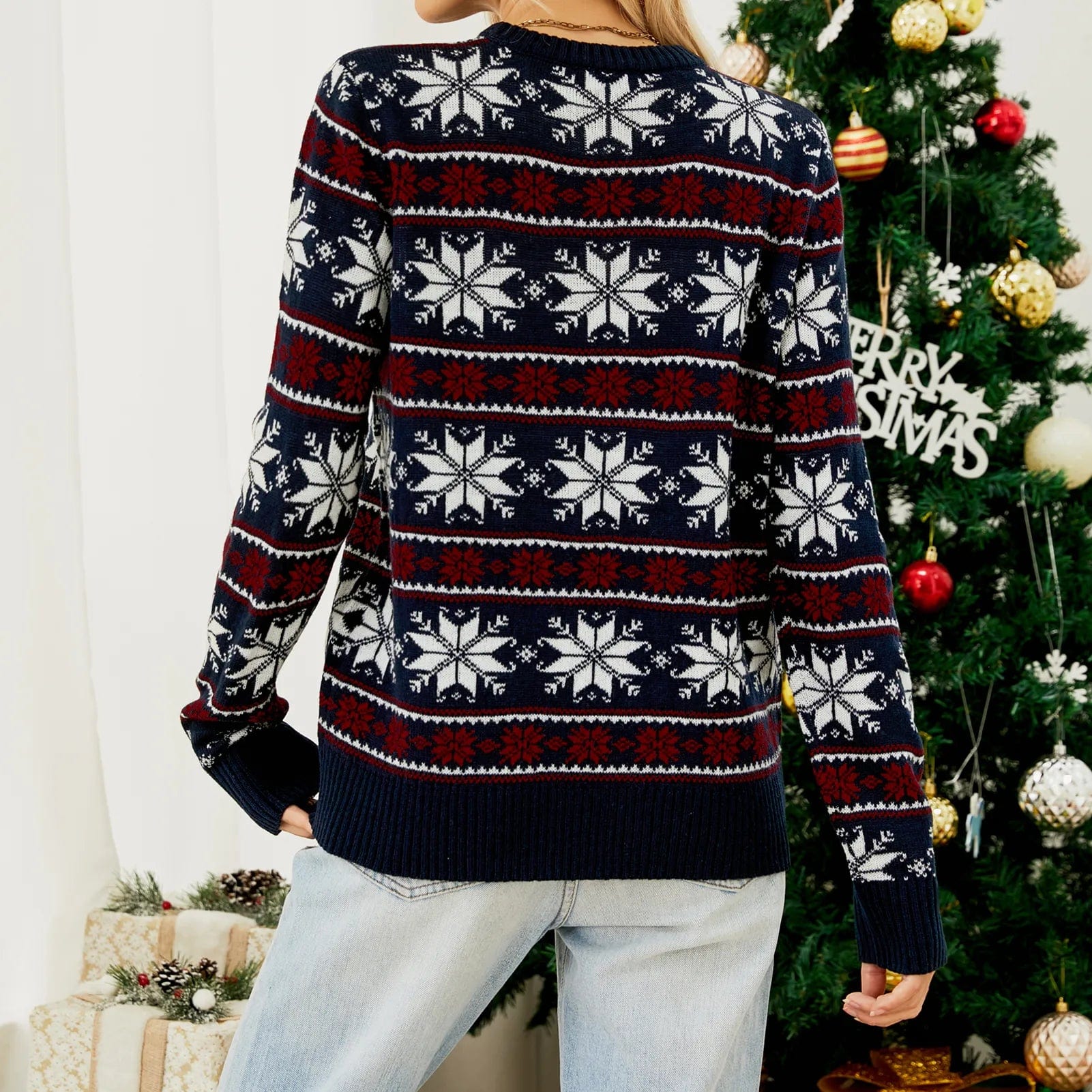 Pull de Noël Femme À Manches Longues Fair Isle 5