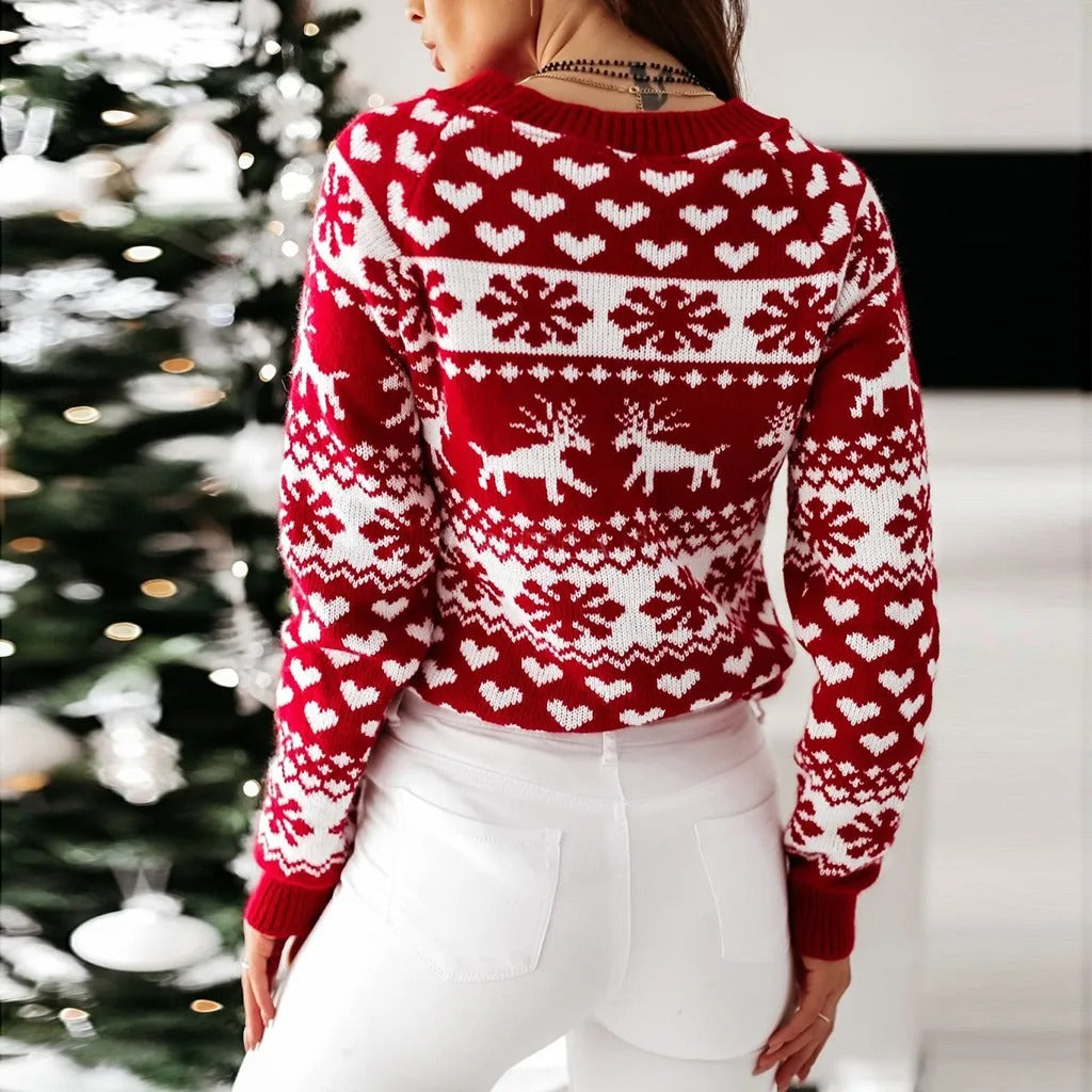 Pull de Noël Femme Festif Avec Rennes 2