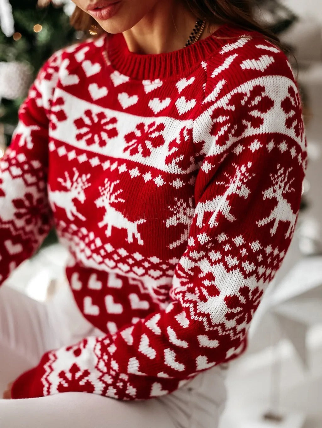 Pull de Noël Femme Festif Avec Rennes 3