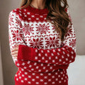 Pull de Noël Femme Festif à Col Rond Maille