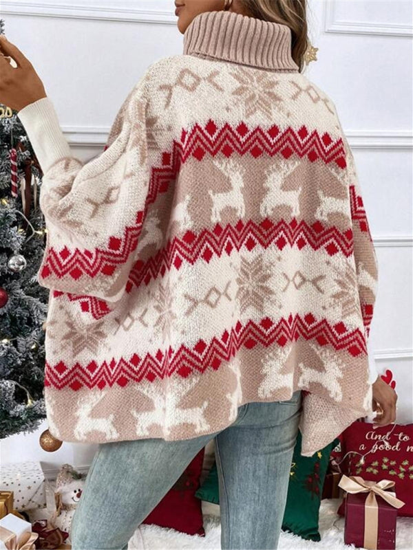 Pull de Noël Femme Oversize à Col Roulé 2