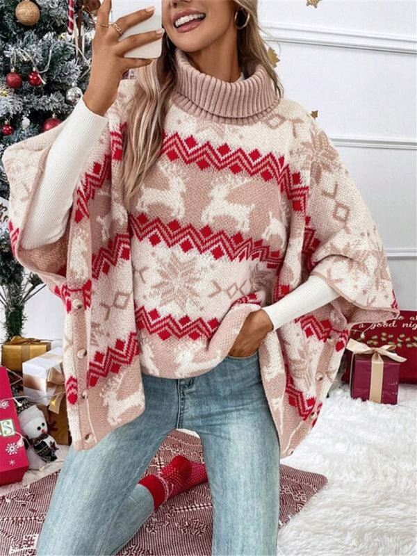 Pull de Noël Femme Oversize à Col Roulé 3