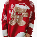 Pull de Noël Femme avec Motif Hivernal Multicolore Maille