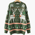 Pull de Noël Femme avec Motif Renne Maille