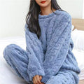 Warmer Damenpyjama Fleece Winter Pyjama-Set