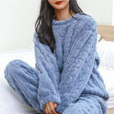 Pijamale călduroase damă polar iarnă set pijamale