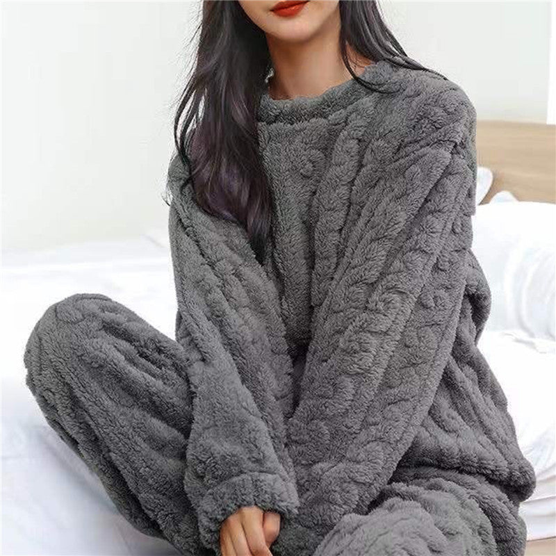 Pyjama Chaud Femme Polaire Hiver Élégant 3