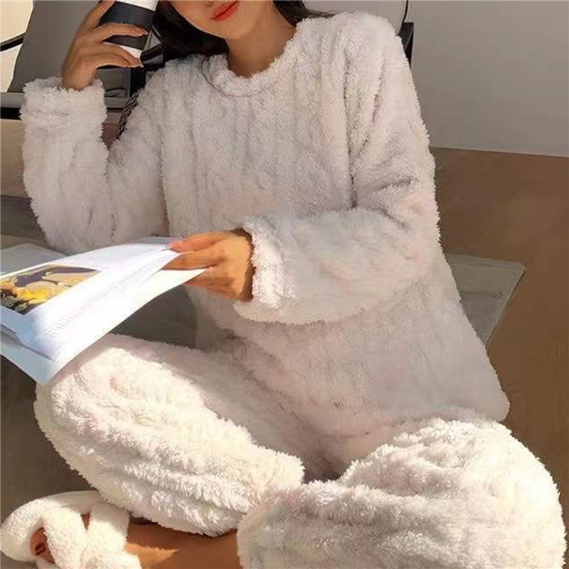 Pyjama Chaud Femme Polaire Hiver Élégant 4