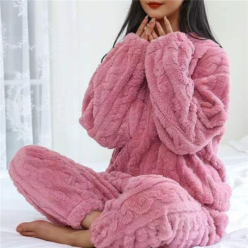 Pyjama Chaud Femme Polaire Hiver Élégant 5