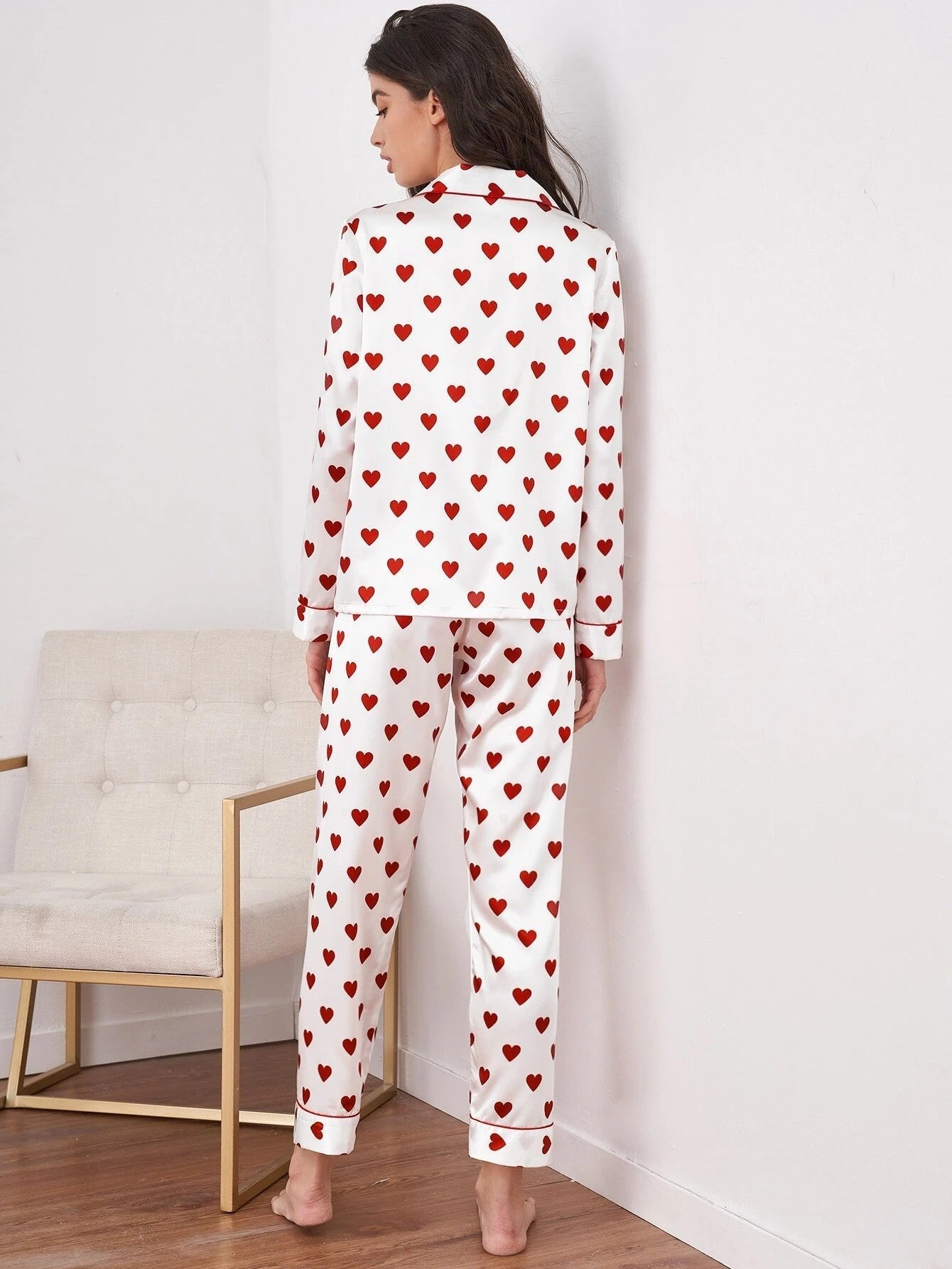 Pyjama Femme Confortable Imprimé Cœur 3