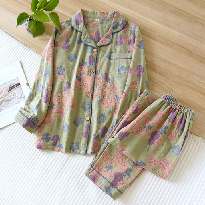 Pyjama Femme Floral Élégant Deux Pièces 4