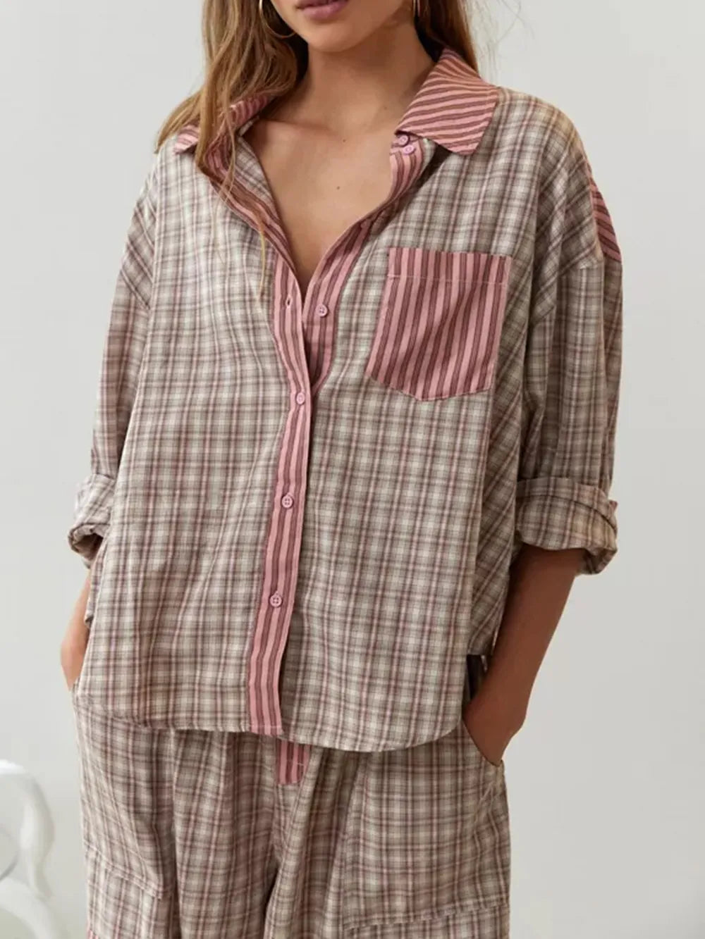 Pyjama Femme Vintage Chaud Hiver Élégant 4