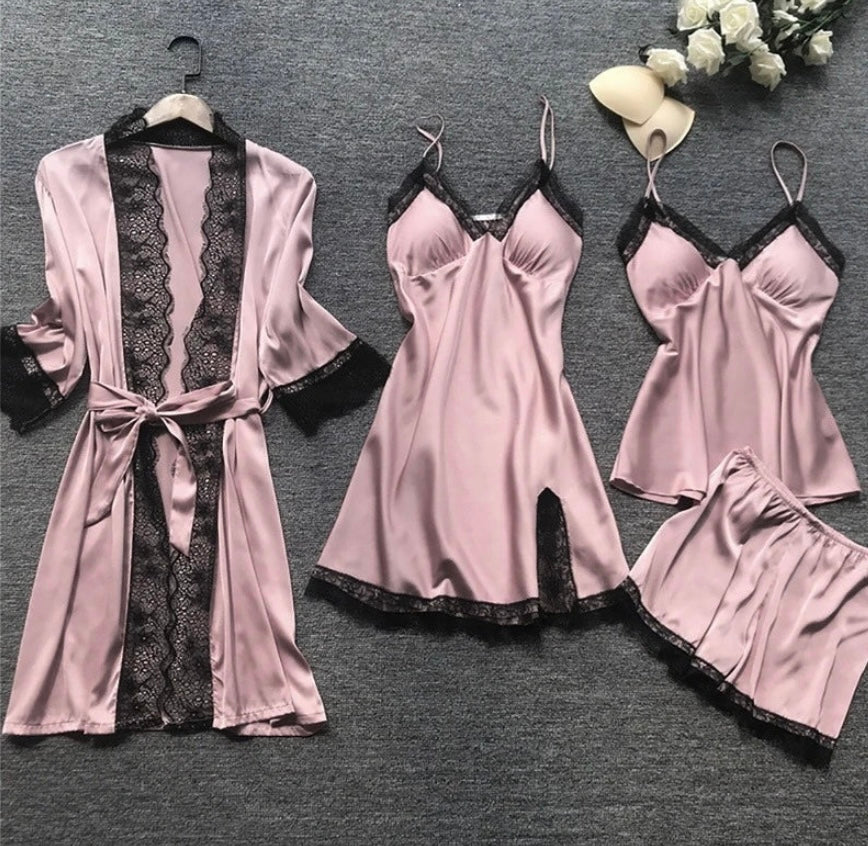 Pyjama Satin Femme Élégant Deux Pièces 0