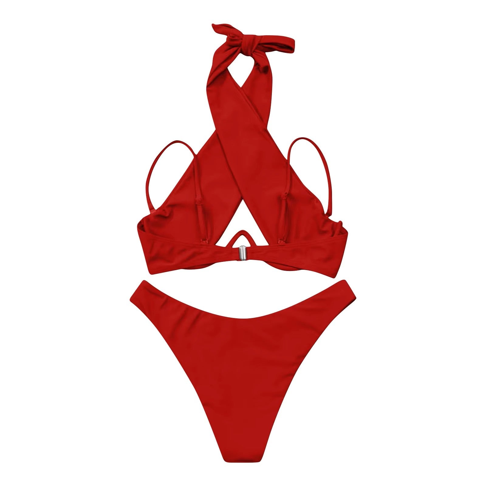 Sexy Maillot de Bain à Découpes avec Col Halter et Design à
