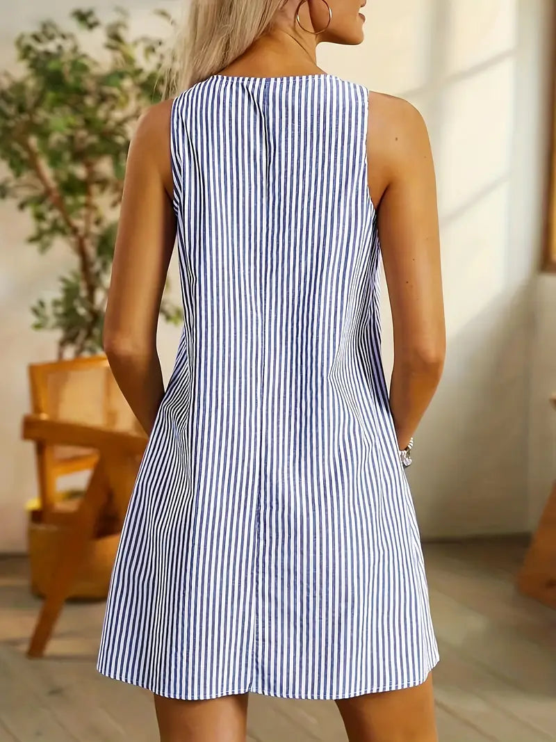 Robe D'Été Femme Chic À Rayures 1