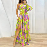 Rochie lungă cu flori pentru femei - Elegantă și fluidă