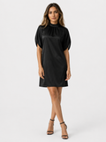 Robe Femme en Polyester avec Col Plissé Montant | Disponible en 10 Variantes