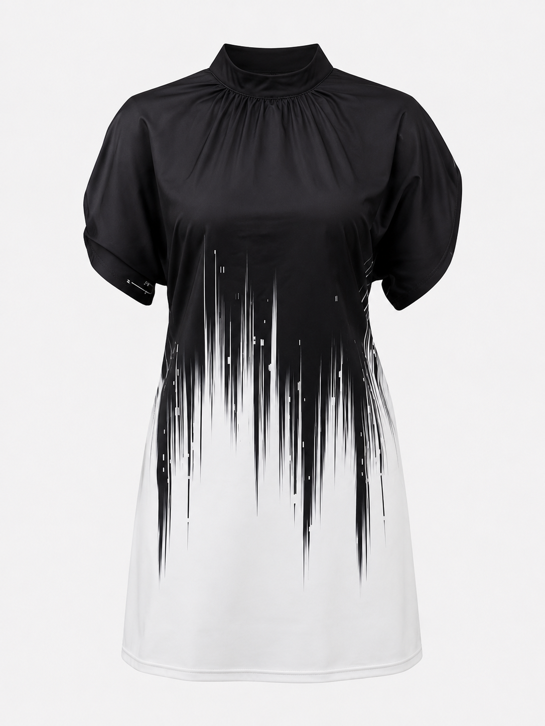 Robe Femme en Polyester avec Col Plissé Montant | Disponible en 10 Variantes
