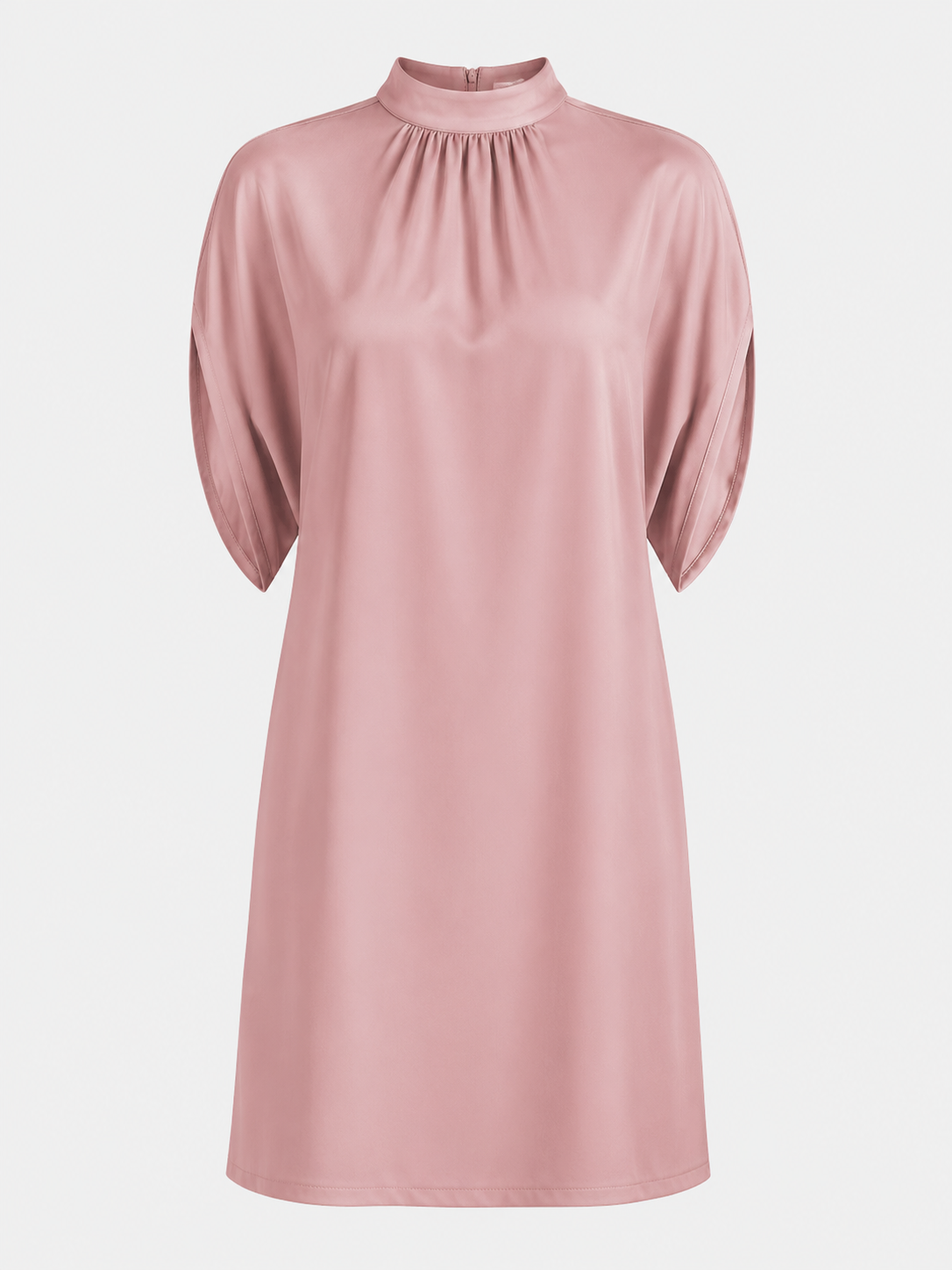 Robe Femme en Polyester avec Col Plissé Montant | Disponible en 10 Variantes
