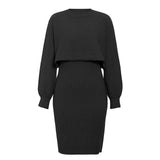 Rochie lungă pentru femei cu efect de două piese, modă modernă