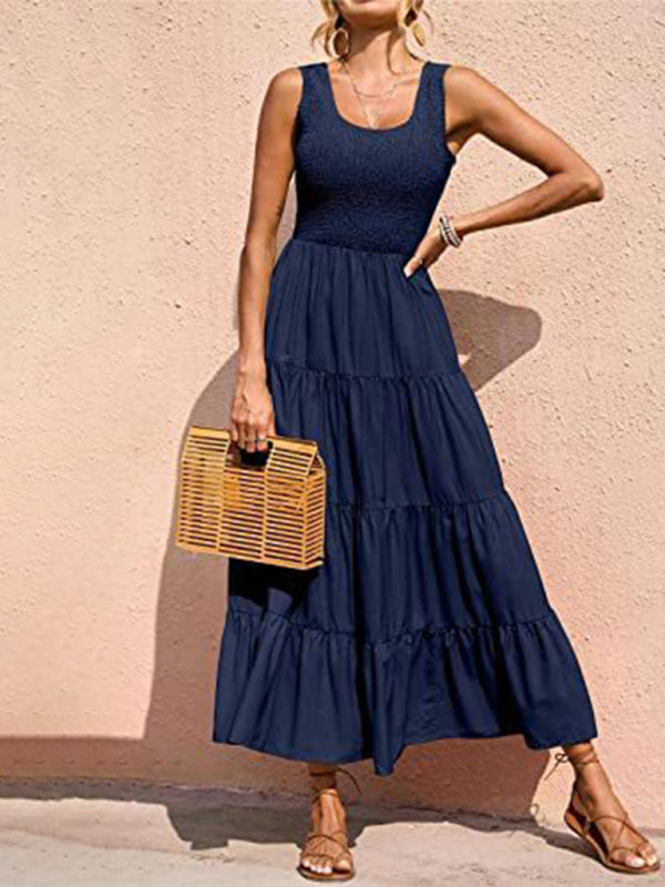 Robe Longue Femme Élégante Été Plissée 10