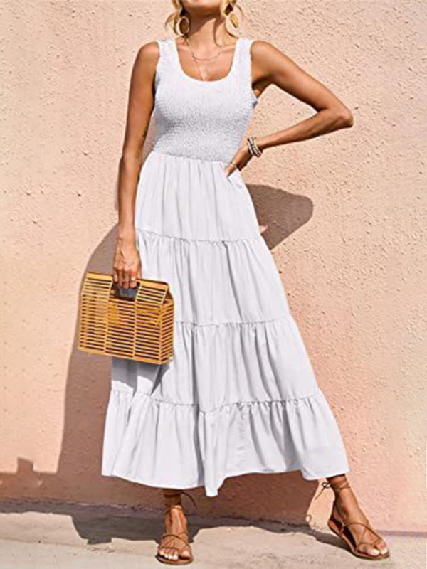 Robe Longue Femme Élégante Été Plissée 2