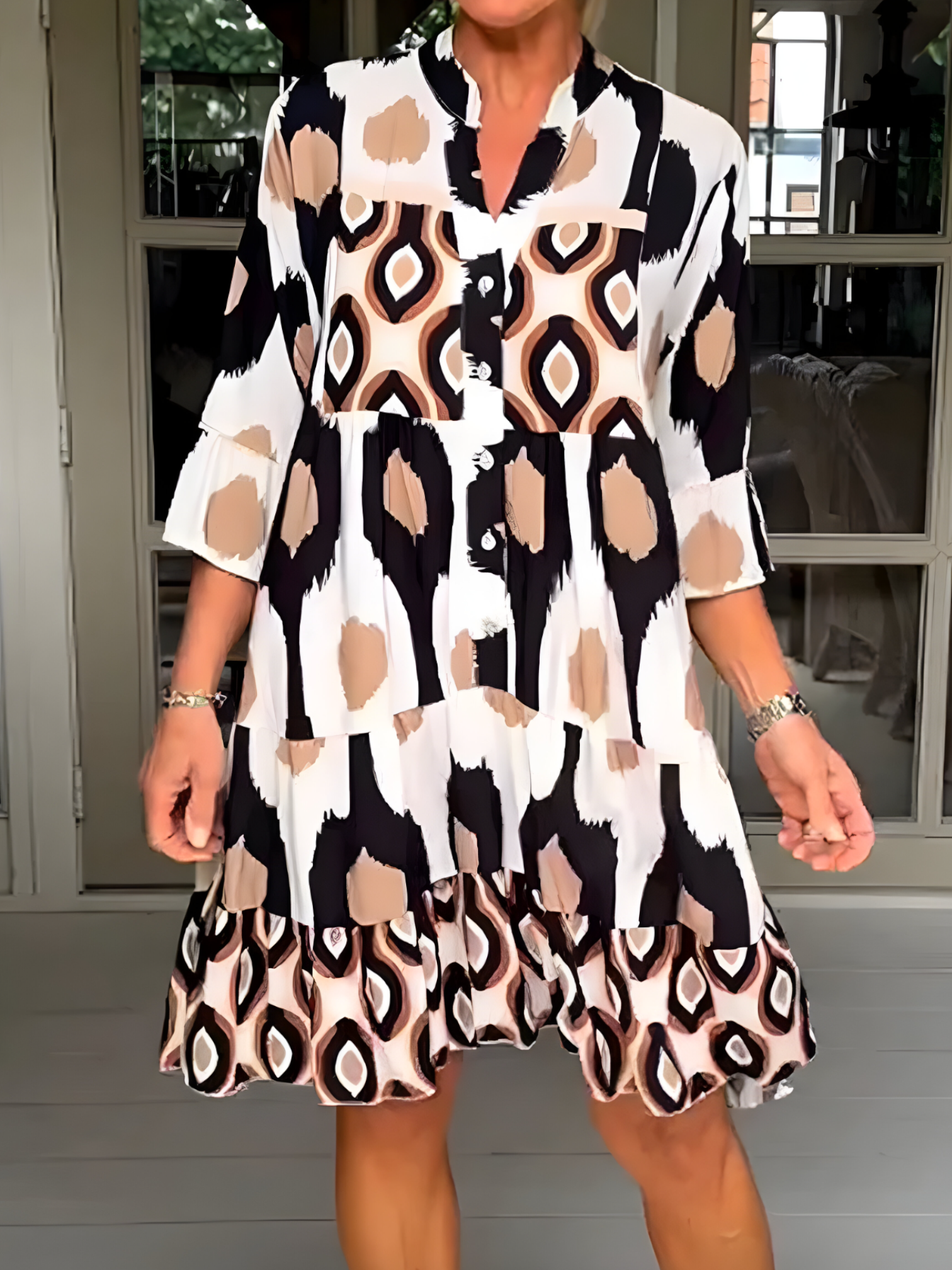 Robe Longue Femme Imprimé Mode Décontractée Style Raffiné