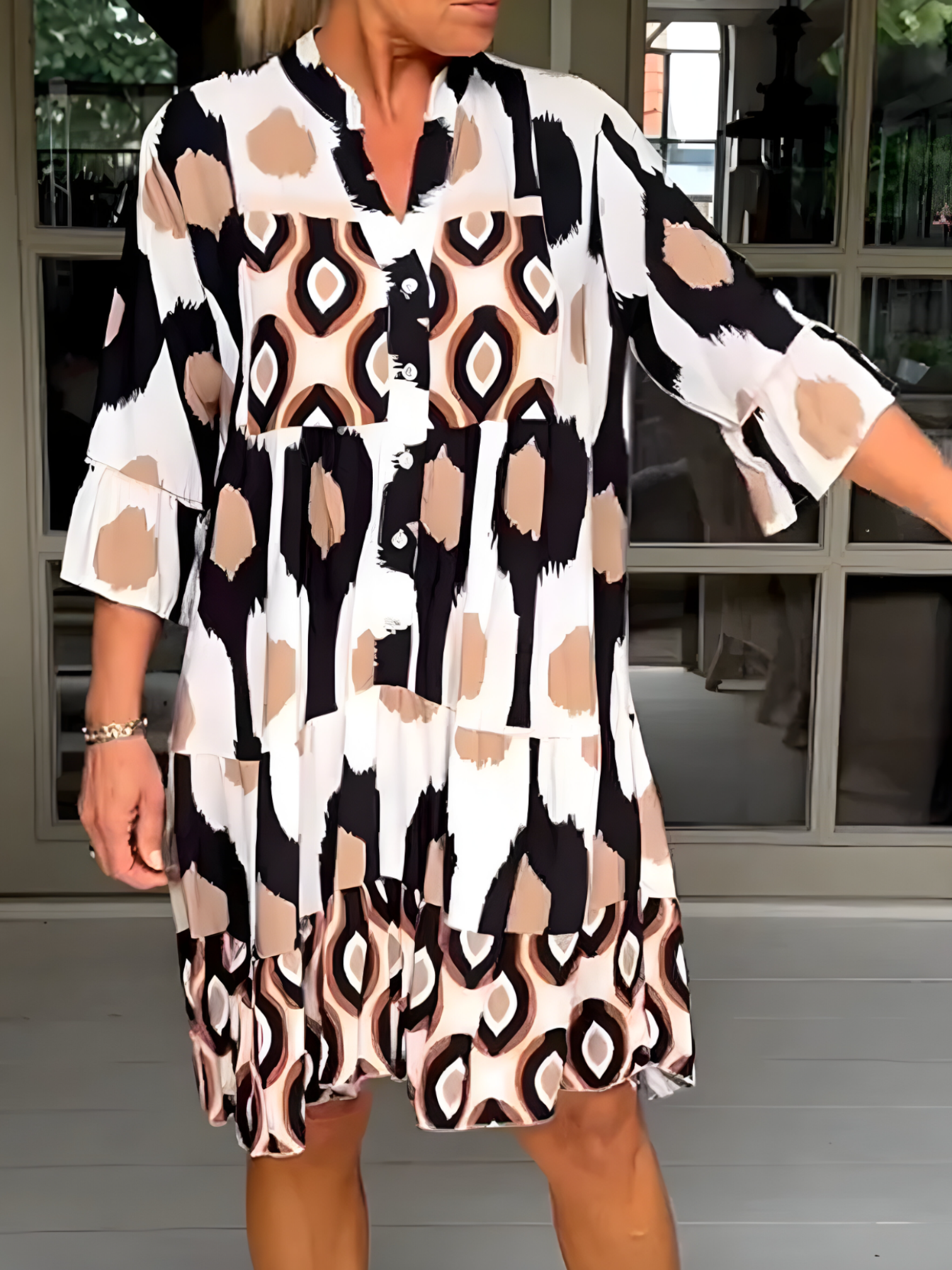 Robe Longue Femme Imprimé Mode Décontractée Style Raffiné