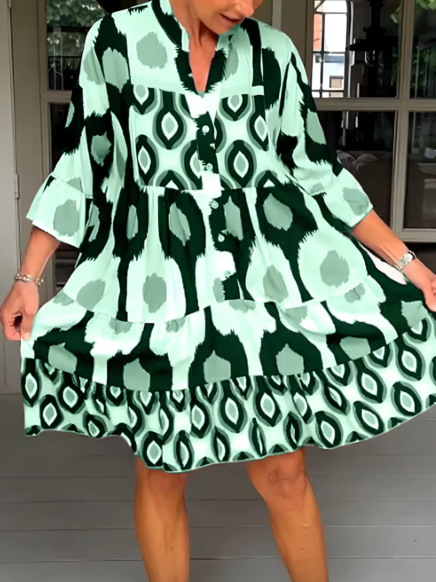 Robe Longue Femme Imprimé Mode Décontractée Style Raffiné