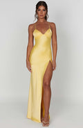 Maxikleid Damen Sommer Satin Herzförmiger Ausschnitt