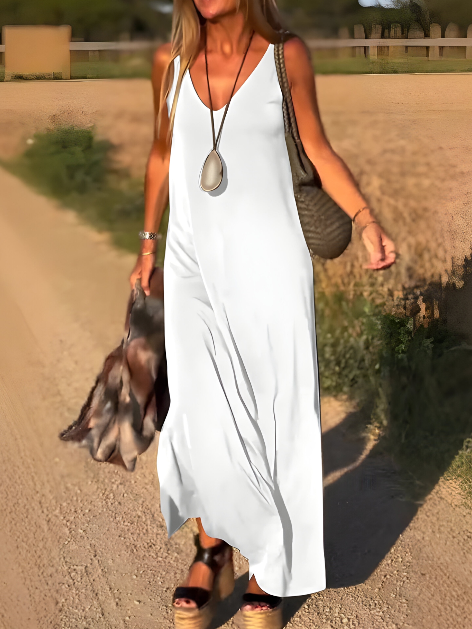 Robe Longue Femme Maxi d'Été Fluide Sans Manches - Idéale Plage &