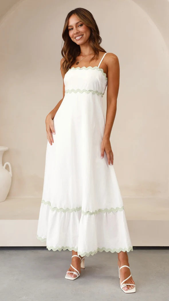 Robe Longue Femme Été Élégante à Bretelles 8