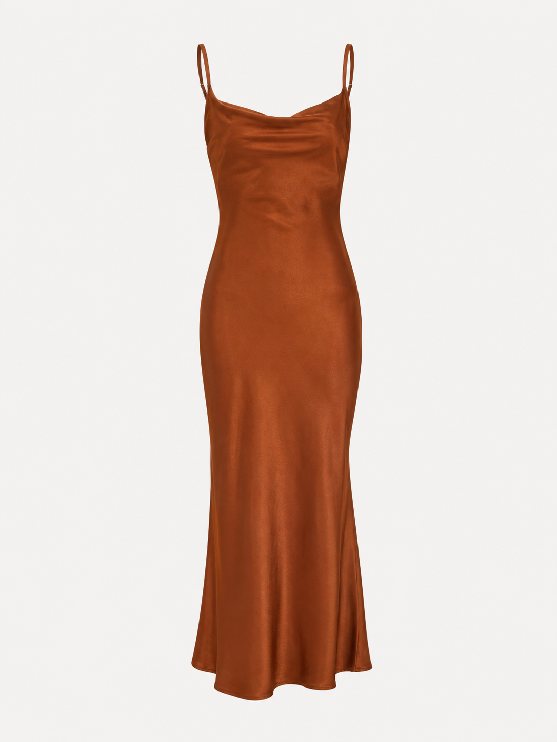 Langes ärmelloses Damenkleid mit Wasserfallausschnitt