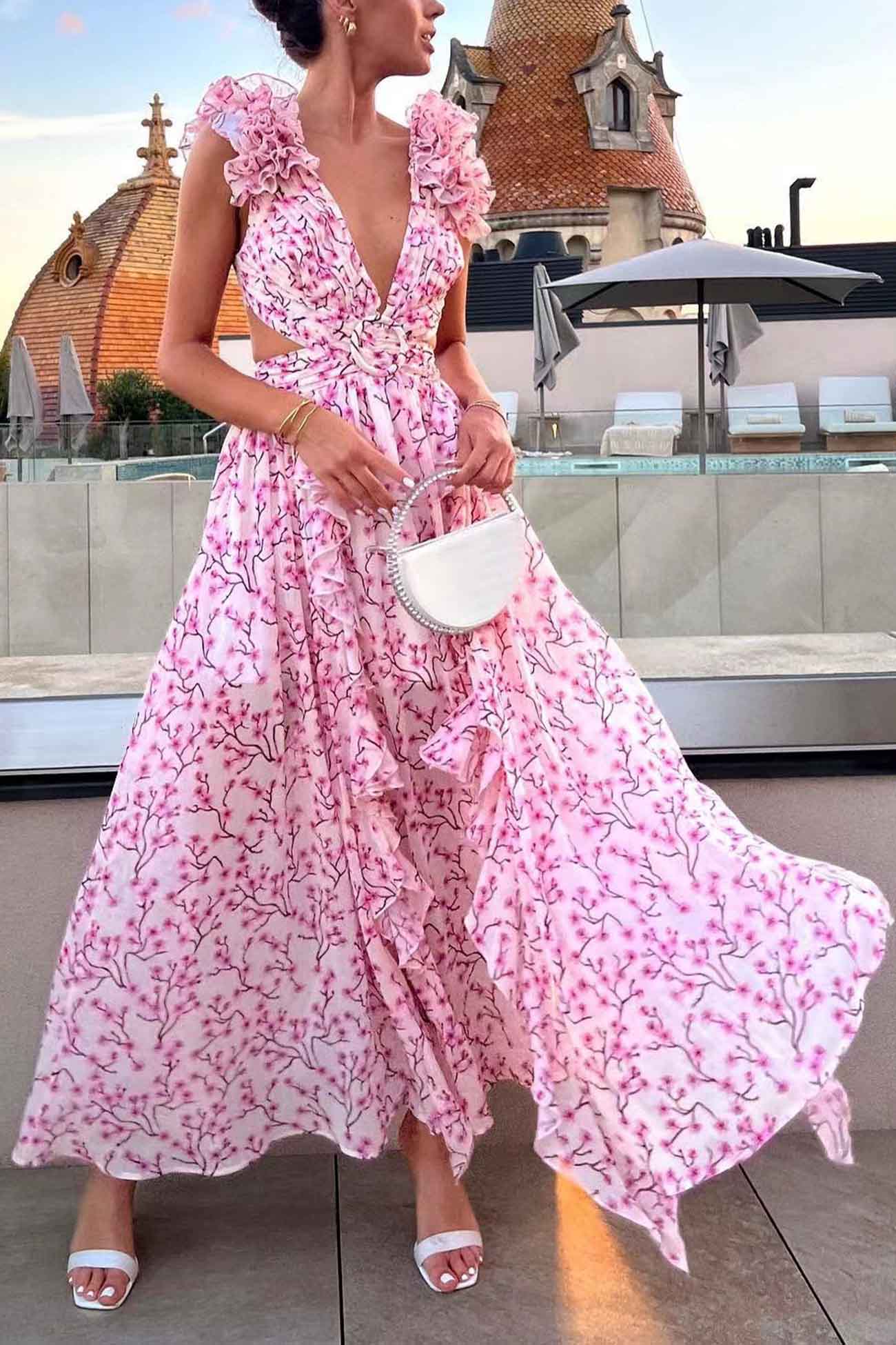 Robe Longue Fleurie Femme Été Élégante 3