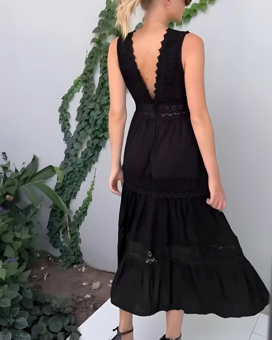 Ärmelloses Midikleid aus Spitze für Damen