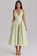 Ärmelloses Midikleid mit Neckholder für Damen, fließend, elegant im Sommer