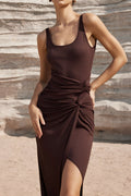 Elegantes Midikleid mit Schlitz für Damen, feminine Mode