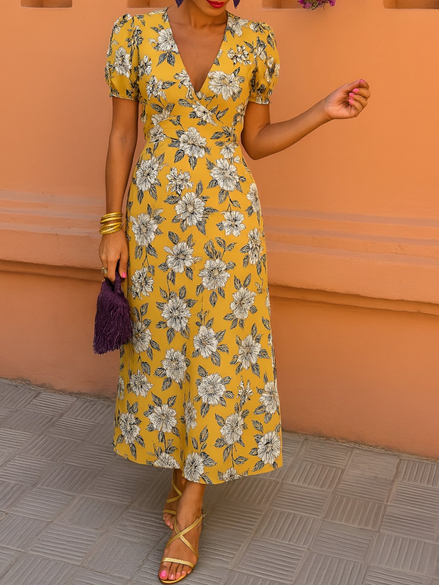 Robe Fluide Légère Femme en Polyester Confortable, Idéale Plage &