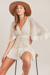 Rochie de vară din dantelă pentru femei, modă de vară crem