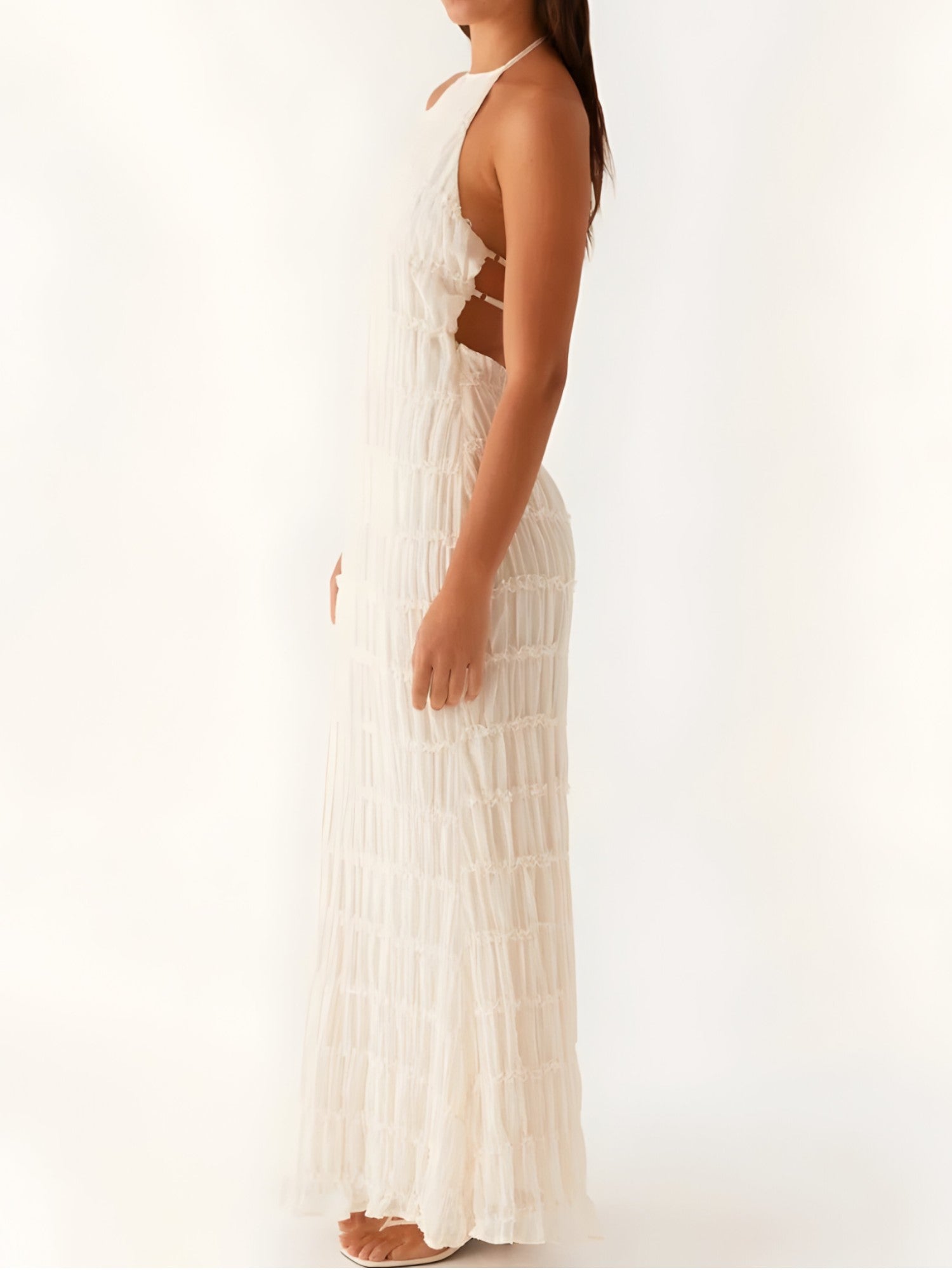 Langes Abendkleid mit Neckholder für Damen, Neckholder-Ausschnitt