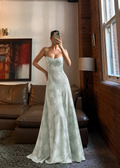 Satin-Abendkleid mit geschnürtem Rücken und Blumenmuster für Damen