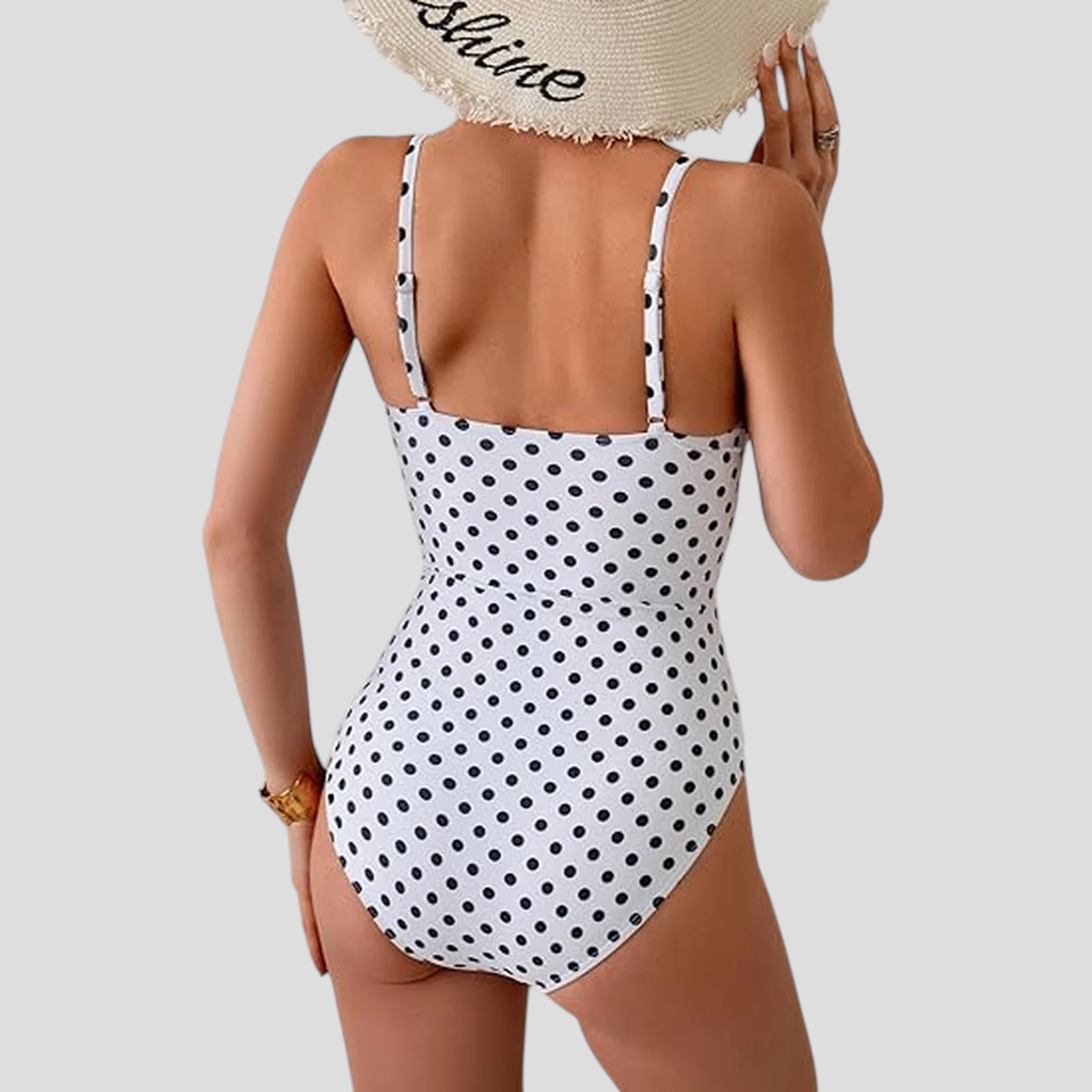 Maillot de bain 1 pièce femme doré sexy, décolleté plongeant &