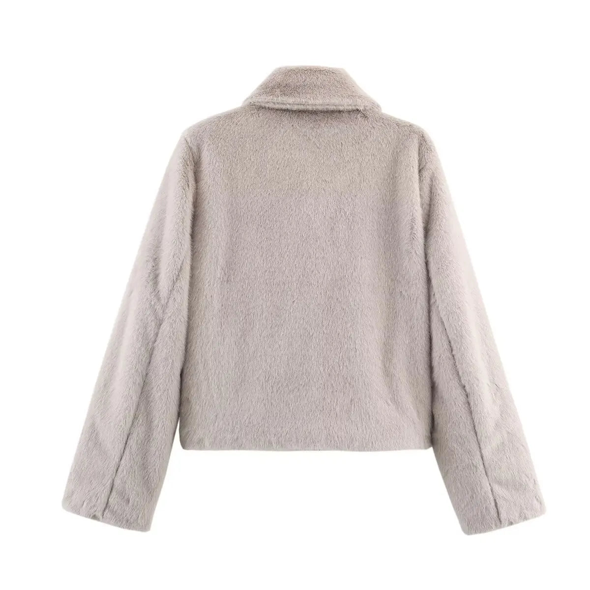 Veste Longue Femme avec Col Revers et Détail Boutons